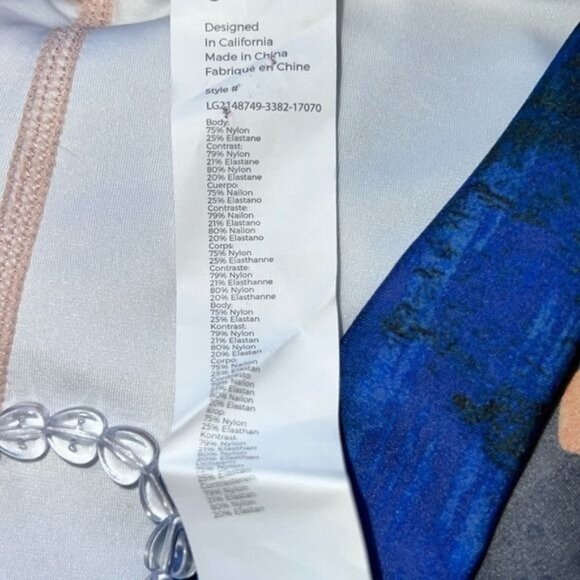 Fabletics High Rise Camo Leggings Women XXL Multi Nylon Stretch Activewear - Picture 7 of 8